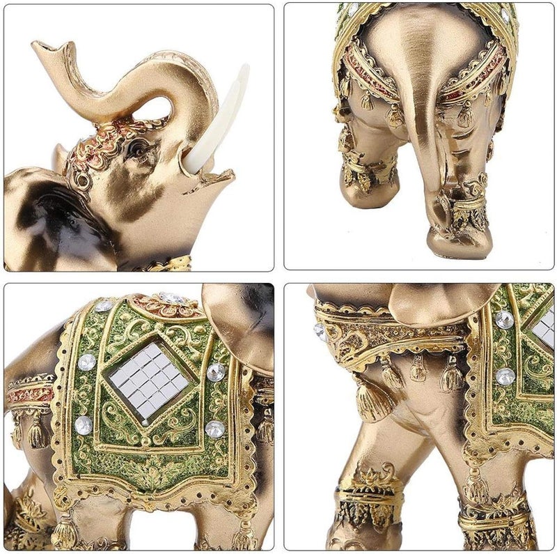 comfrt Elephant Figurines with Trunk Up, Elephant Decorations for Home Office Decor Housewarming Gifts (S) - Image 3