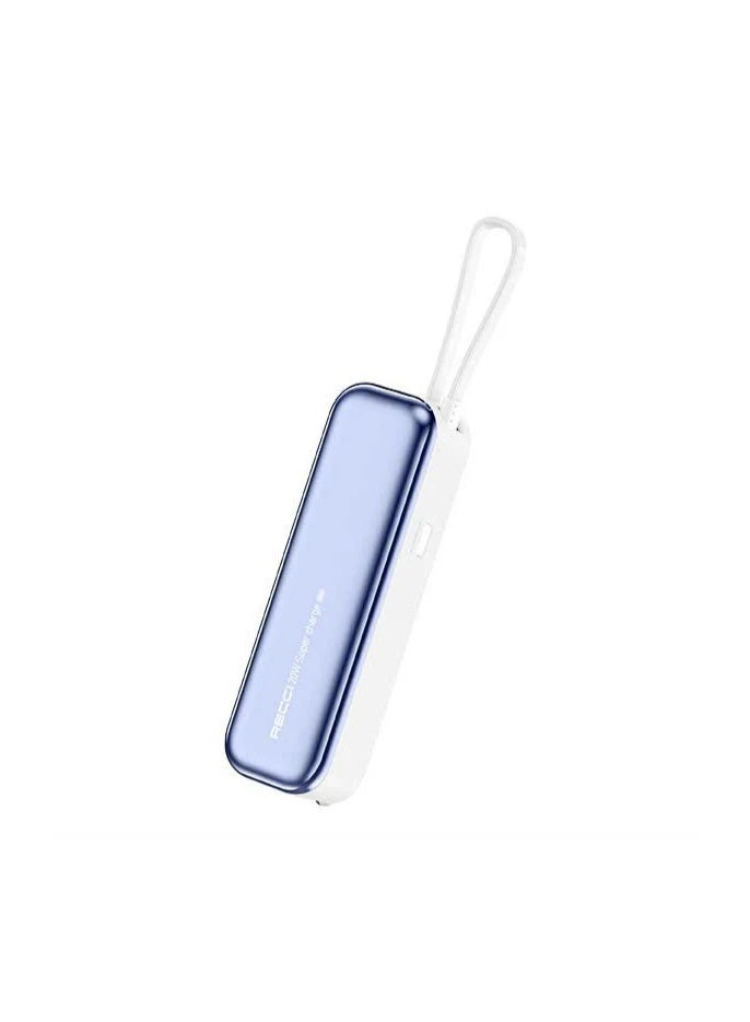 Recci RPB-A07 5000mAh Lipstick Mini Power Bank White - Image 1