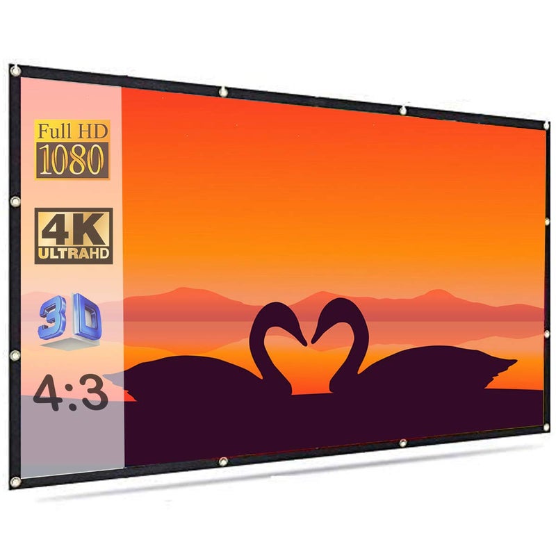 SAVSOL 2023 Upgraded Projector Screen, Eyelet Screen (10 ft. (W) x 8 ft. (H) - 150" Inch) Diagonal Anti-Crease Projection Screen for Home Theater 4:03 Aspect Ratio - Image 1