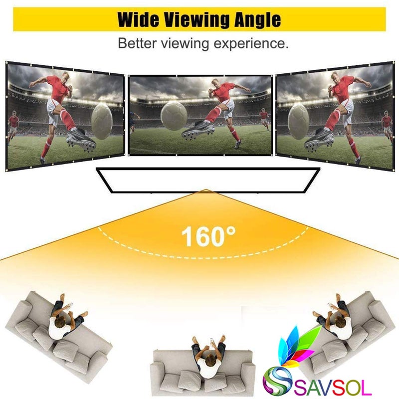 SAVSOL 2023 Upgraded Projector Screen, Eyelet Screen (10 ft. (W) x 8 ft. (H) - 150" Inch) Diagonal Anti-Crease Projection Screen for Home Theater 4:03 Aspect Ratio - Image 4