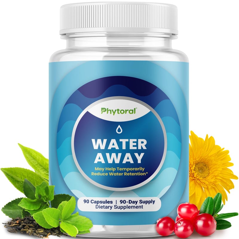 Water Retention Pills for Women Men Herbal Diuretic Supplements Fluid Retention Supplement with Dandelion Leaf Extract Green Tea for Bloating Relief Pills for Leg Feet Swelling 90 Count