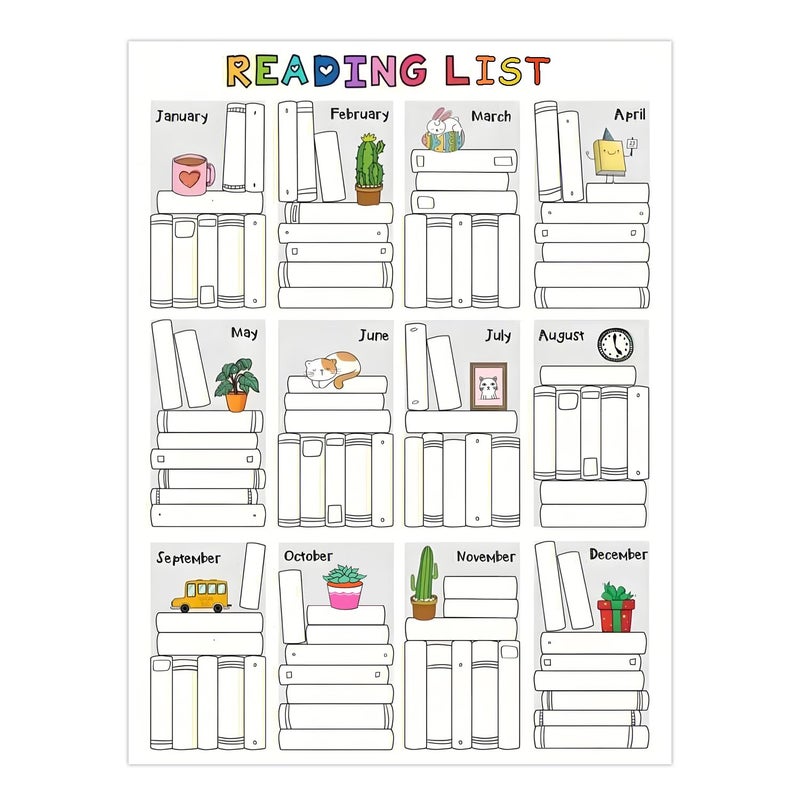 FENGHERUIA Reading List Stickers Book Tracker Labels Bookmarks Bookshelf Design Library Sticker Reading Log Stickers for Book Lovers Students School Supplies(10 Pcs - Image 1