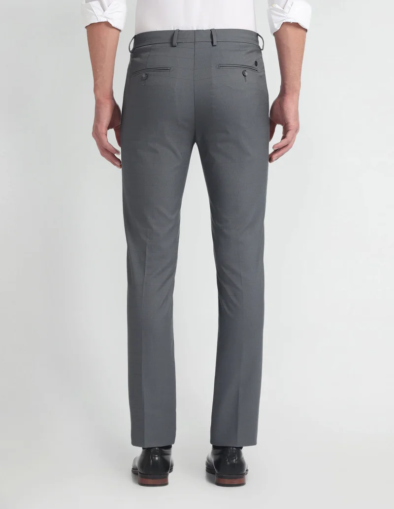Arrow Grey Super Slim Smart Flex Trousers for Men | Best Price UAE