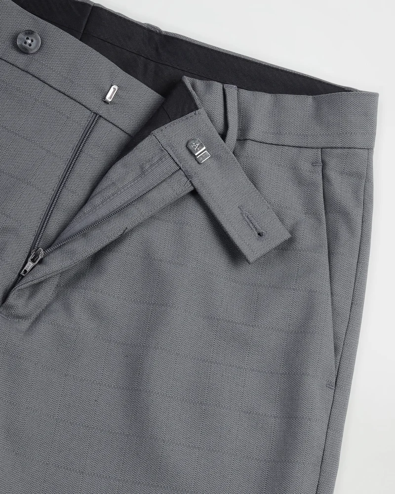 Arrow Grey Super Slim Smart Flex Trousers for Men | Best Price UAE