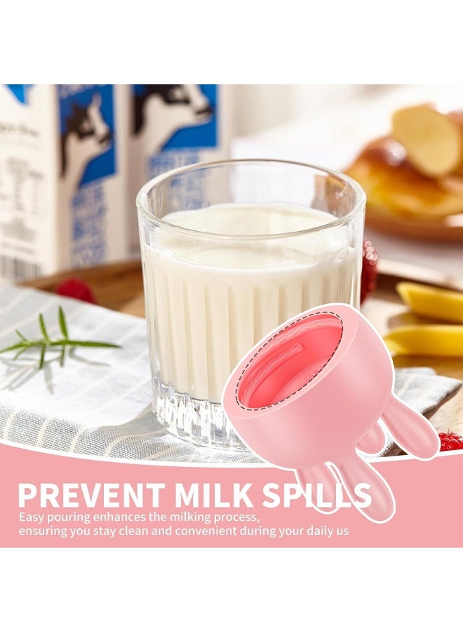 قطعتان من أغطية زجاجات الحليب، غطاء علبة حليب ضرع البقرة، غطاء زجاجة حليب مضحك، محول حليب معلب قابل لإعادة الاستخدام، آلة حلب، غطاء زجاجة حليب فعال ومريح لعلبة الحليب - Image 2
