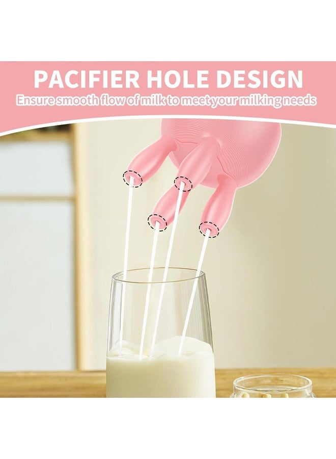 قطعتان من أغطية زجاجات الحليب، غطاء علبة حليب ضرع البقرة، غطاء زجاجة حليب مضحك، محول حليب معلب قابل لإعادة الاستخدام، آلة حلب، غطاء زجاجة حليب فعال ومريح لعلبة الحليب - Image 3