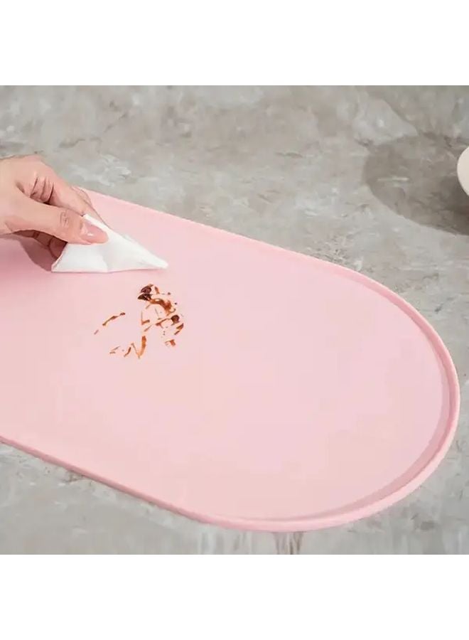 سجادة إطعام القطط الصفراء المضادة للانزلاق والمقاومة للماء مع حواف مانعة للانسكاب وسهلة التنظيف وصينية طعام الحيوانات الأليفة - Image 5