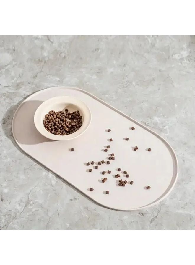 سجادة إطعام القطط الصفراء المضادة للانزلاق والمقاومة للماء مع حواف مانعة للانسكاب وسهلة التنظيف وصينية طعام الحيوانات الأليفة - Image 4