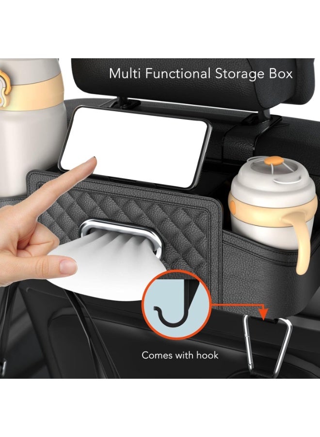 Relex Car Seat Organizer Hanging Storage Box with Cup Holder, Car Seat Back Backseat Bag Large Capacity Car Travel Accessories for Car Seat Tissue Box, Magazine - Image 3