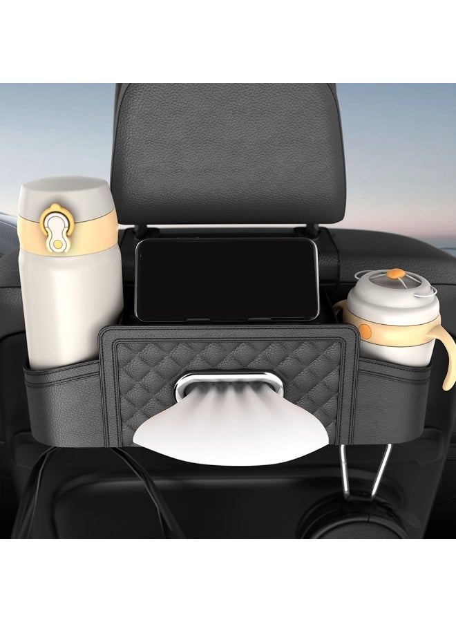Relex Car Seat Organizer Hanging Storage Box with Cup Holder, Car Seat Back Backseat Bag Large Capacity Car Travel Accessories for Car Seat Tissue Box, Magazine - Image 4