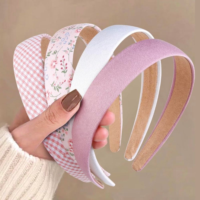 Huachi Headbands for Women Non Slip Trendy Headbands for Womens Hair 1 inch Wide Cute Headband for Girls Fall Head Bands Elastic Hair Bands for Womens Fashion Accessories for Women 4PCS - Image 2