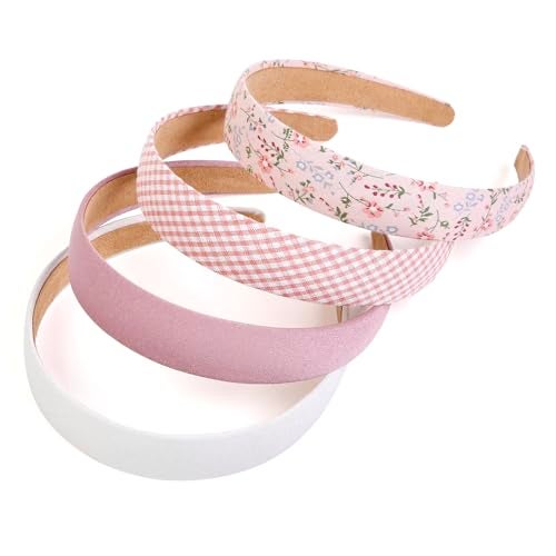 Huachi Headbands for Women Non Slip Trendy Headbands for Womens Hair 1 inch Wide Cute Headband for Girls Fall Head Bands Elastic Hair Bands for Womens Fashion Accessories for Women 4PCS - Image 3