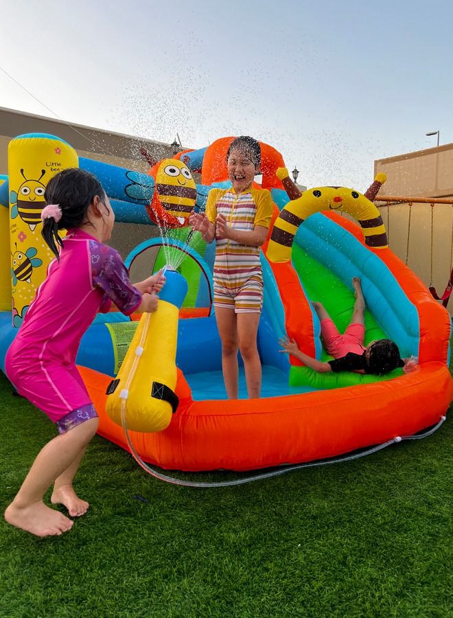 JSAITOYS Little Bee Yard Inflatable Bouncer Castle House Water Slide For Kids Jumping - Image 4
