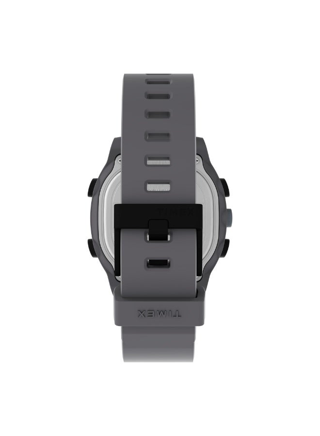 تيميكس TIMEX DIGITAL COMMAND TW5M35300  ساعه رقمية يونيسكس رمادية من السيليكون مع إضاءة ليلية إنديجلو - Image 3