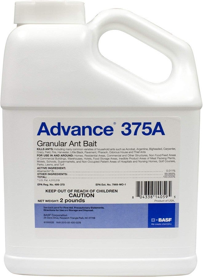 طُعم النمل الحبيبي BASF Advance 375A، للاستخدام الداخلي أو الخارجي، يقضي على الحرائق، والنمل المنزلي ذو الرائحة الكريهة، والنمل النجار، والنمل الأسود الصغير والنمل الأرجنتيني، جاهز للاستخدام، 2 رطل.