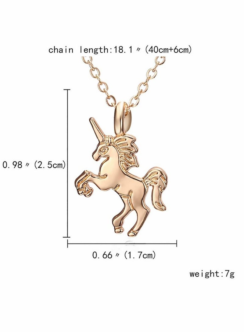 Y&D Unicorn Necklace, Alloy Chain Pendant Charms Jewelry Mom Gifts for Women Mothers Day, Gold - Image 4