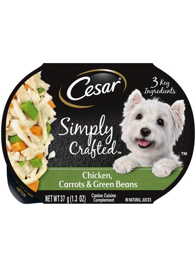CESAR SIMPLY CRAFTED Adult Wet Dog Food Meal Topper, Chicken, Carrots & Green Beans, 1.3oz., Pack of 10 - Image 1