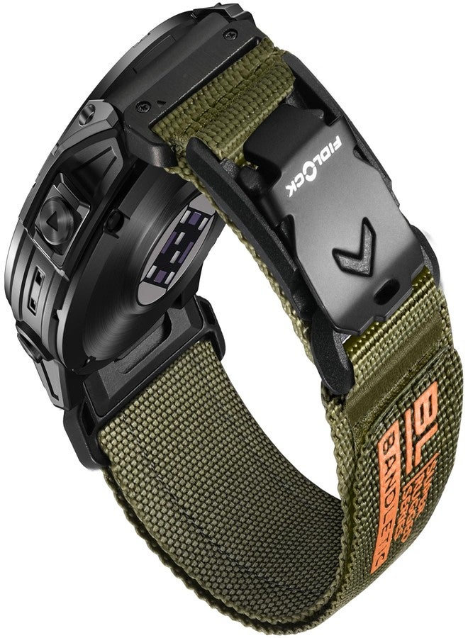 Bandletic حزام Bandletic المتين المصنوع من النايلون متوافق مع ساعة Garmin Easy Fit مقاس 22 مم، حزام ناعم مزود بإبزيم مغناطيسي على شكل حرف V متوافق مع ساعات Fenix E/8/7 6 Pro/5 Plus/Instinct 2 3/Forerunner 965/Approach S70 47mm/Quatix 7 - Image 1