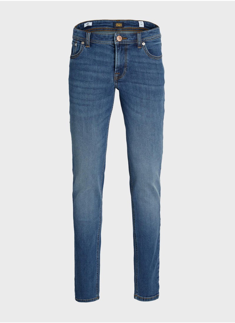 Jack & Jones Junior - Youth Mid Wash Slim Fit Jeans - Image 1