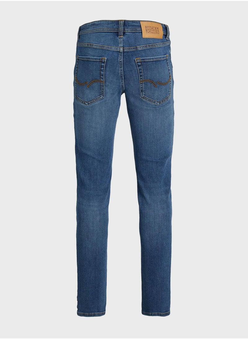 Jack & Jones Junior - Youth Mid Wash Slim Fit Jeans - Image 1