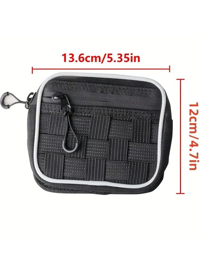 Black Center Console Organizer With Molle Panel Zippered Compartments For Easy Organization - Image 2