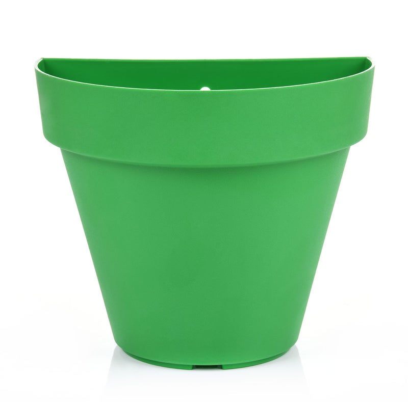 Mintra Wall Mounting Flower Pot - Plastic | Color - Light Green | Size - 17x12x16cm | Asthetically Decorate Your Terrace, Garden or Patio. Ideal for outdoor or indoors - Image 1