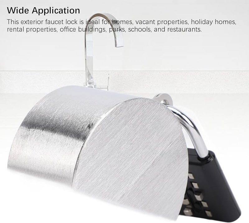Outdoor Faucet Lock with Combination Code Heavy Duty Metal Prevents Water Theft - Image 5