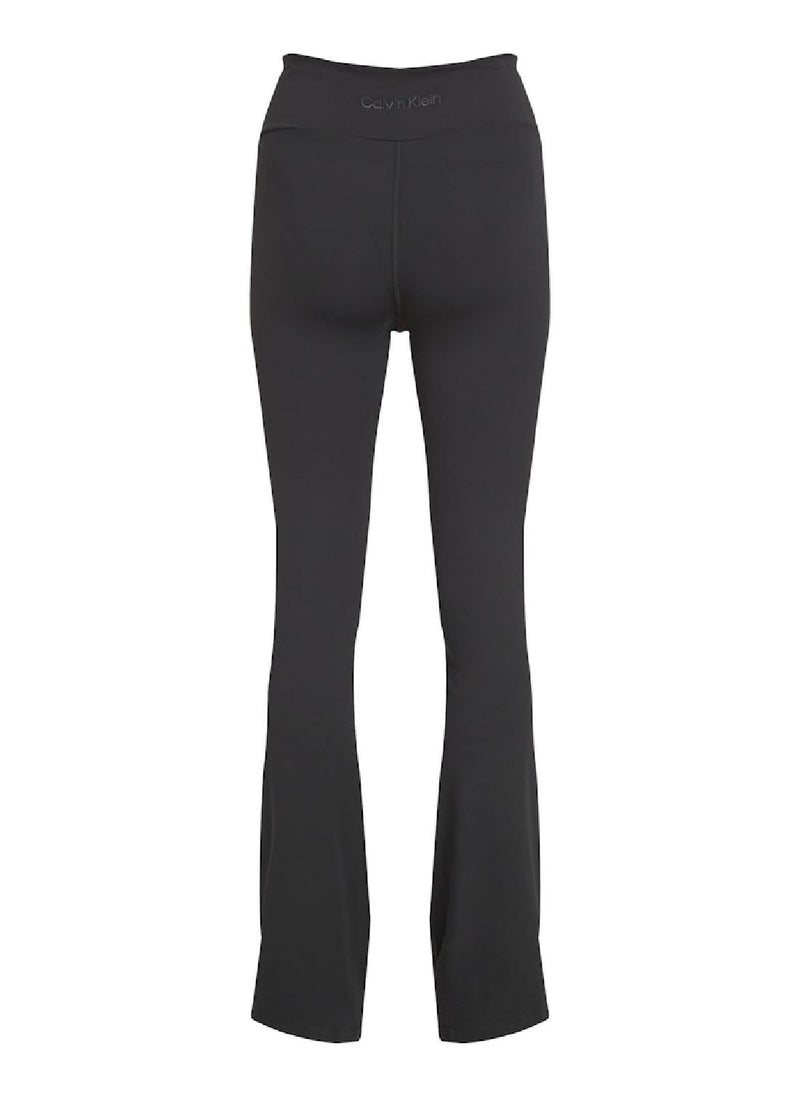 CALVIN KLEIN Women's Flared Gym Leggings - Polyester Blend, Black  - Image 3