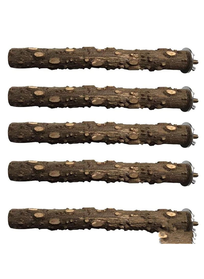 5 pcs Natural Wood Bird Perch Stand