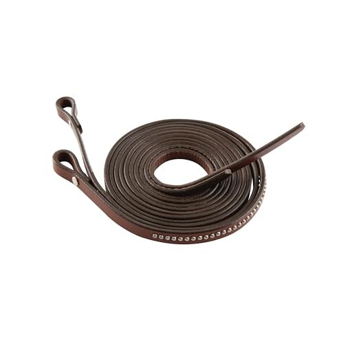 Weaver Leather Bridle Leather Split Rein with Etched Spots 58Inch x 7Feet Rich Brown - Image 3