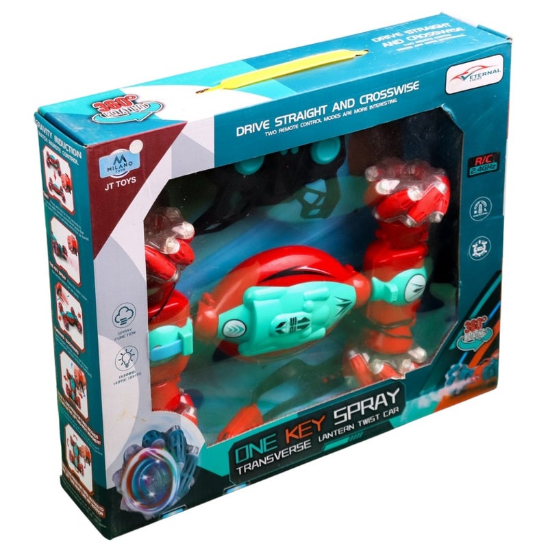 One Key Spray Transverse Lantern Twist Car with Remote Control - JT372 - Image 1