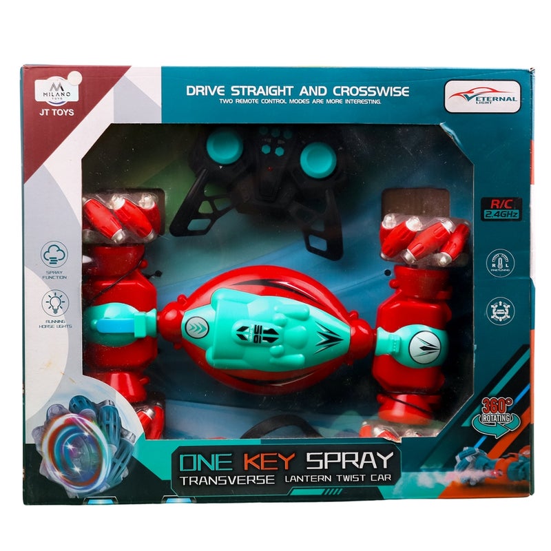 One Key Spray Transverse Lantern Twist Car with Remote Control - JT372 - Image 2