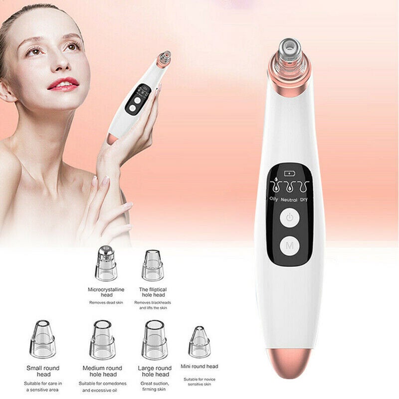 Electric Blackhead Remover Pore Vacuum Suction Face Cleaner Tool with 6 Suckers - Image 3