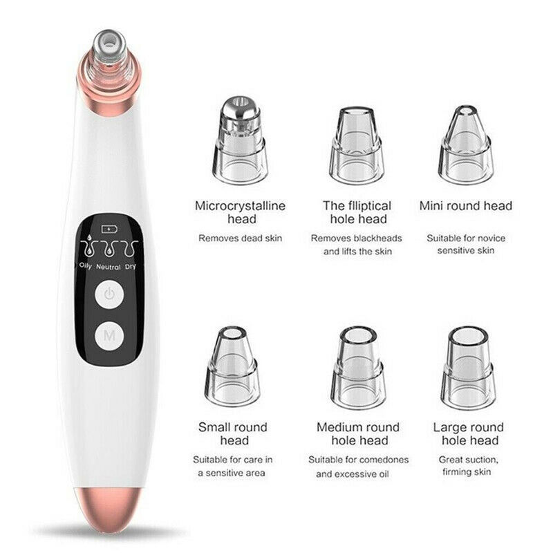 Electric Blackhead Remover Pore Vacuum Suction Face Cleaner Tool with 6 Suckers - Image 2