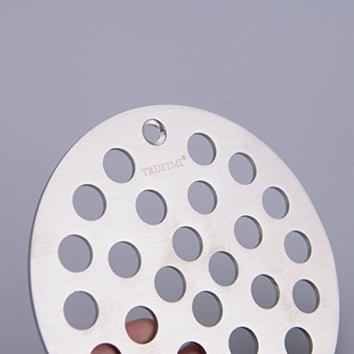 TRUSTMI 4 Inch Screw-in Shower Drain Cover Replacement Floor Strainer, Brushed Stainless - Image 3