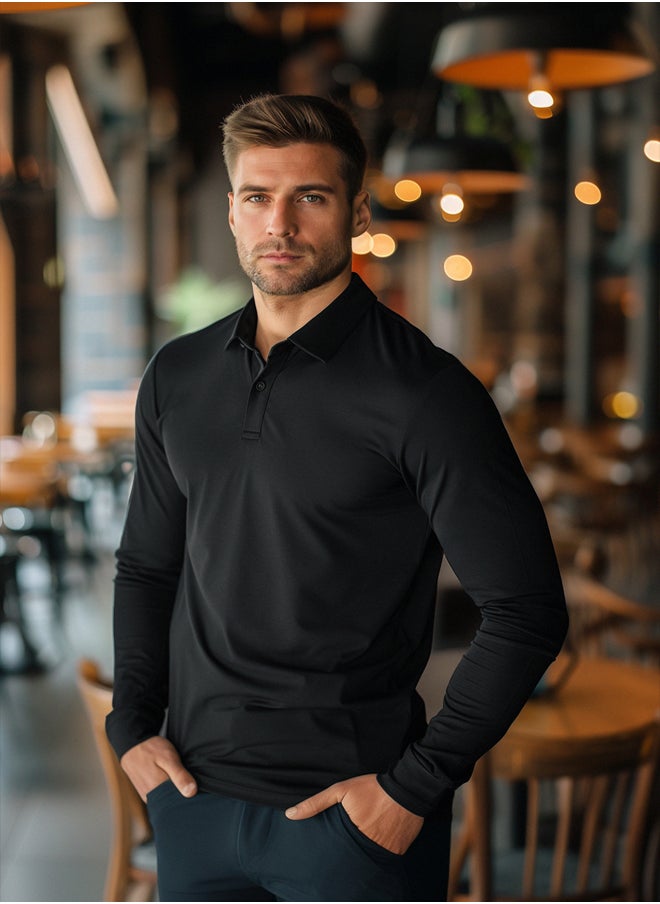 Black Slim/Narrow Cut Long Sleeve Basic Polo Neck T-shirt TMNAW25PO00000 - pzsku/ZEA0A2E11947E4918FEA3Z/45/_/1739718032/863e2823-fdde-4f42-b6ad-39566461d6f8