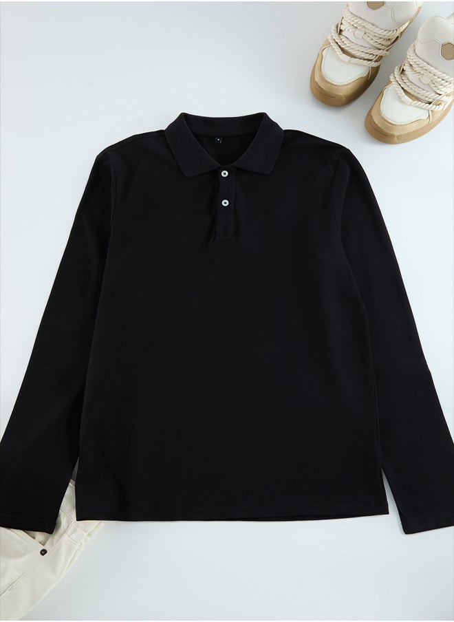 Black Slim/Narrow Cut Long Sleeve Basic Polo Neck T-shirt TMNAW25PO00000 - pzsku/ZEA0A2E11947E4918FEA3Z/45/_/1739718250/d2ebea9f-2b8c-48b7-90ac-d4782a33fdc6