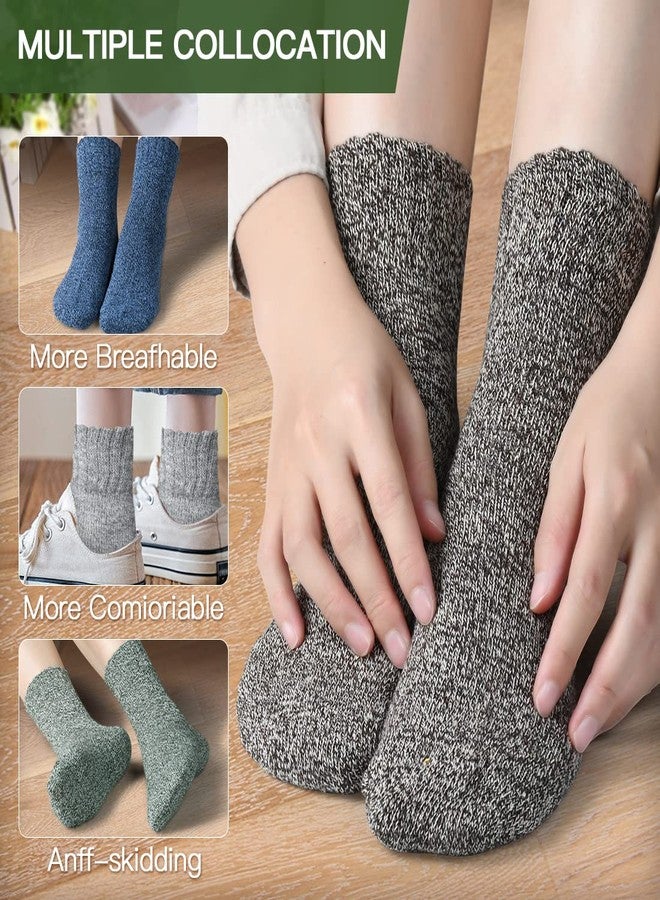 FYC Winter Womens Socks - Wool Warm Thick Knit Cozy Crew Casual Vintage Soft Socks for Women - Christmas Gifts - 5 Pairs, Multicolor-03, 5-9 - Image 5