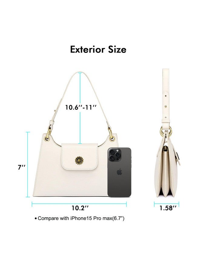 PEACOCKTION Peacocktion White Shoulder Bags for Women, Leather Cross Body Purses, Cute Clutch Handbags with Zipper, Hobo Tote Bags  - Image 3