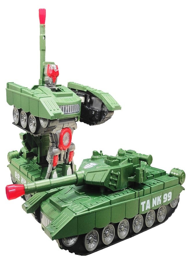 VGRASSP Kids Military Fighter Automatic Deformation Tank to Robot 2 in 1 Toy - 3D Lights and Music (Color and Design Asper Stock) (Tank) - Image 5