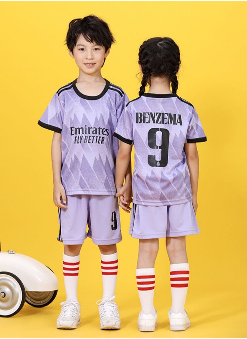 M MIAOYAN - Benzema Real Madrid Club Away Children's Football Jersey - Image 1
