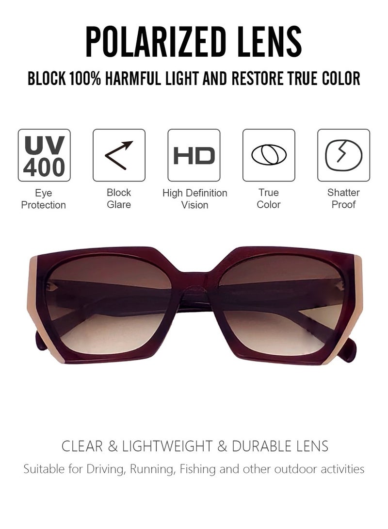 دلس دي إل إس نظارات شمسية للرجال والنساء - إطار أسيتات عين القطة مع عدسات واقية من الأشعة فوق البنفسجية متعددة الاستخدامات (MS7013-C5) - Image 2