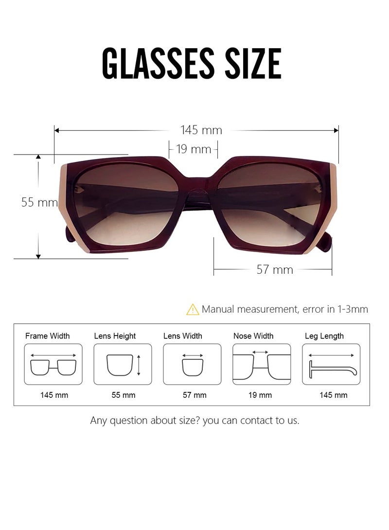 دلس دي إل إس نظارات شمسية للرجال والنساء - إطار أسيتات عين القطة مع عدسات واقية من الأشعة فوق البنفسجية متعددة الاستخدامات (MS7013-C5) - Image 3