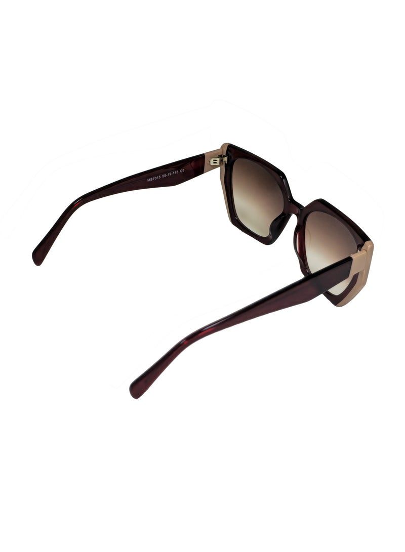 دلس دي إل إس نظارات شمسية للرجال والنساء - إطار أسيتات عين القطة مع عدسات واقية من الأشعة فوق البنفسجية متعددة الاستخدامات (MS7013-C5) - Image 4