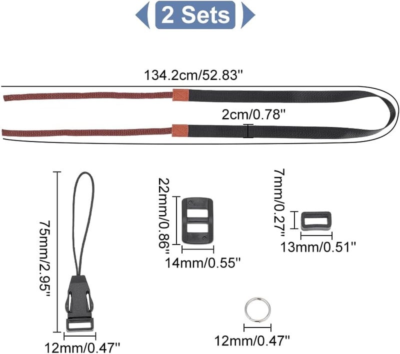كلاراكو أحزمة رقبة الكاميرا من كلاركو، حزام كتف قابل للتعديل بطول 52.8 بوصة، حزام كاميرا DSLR سريع الفك - Image 2