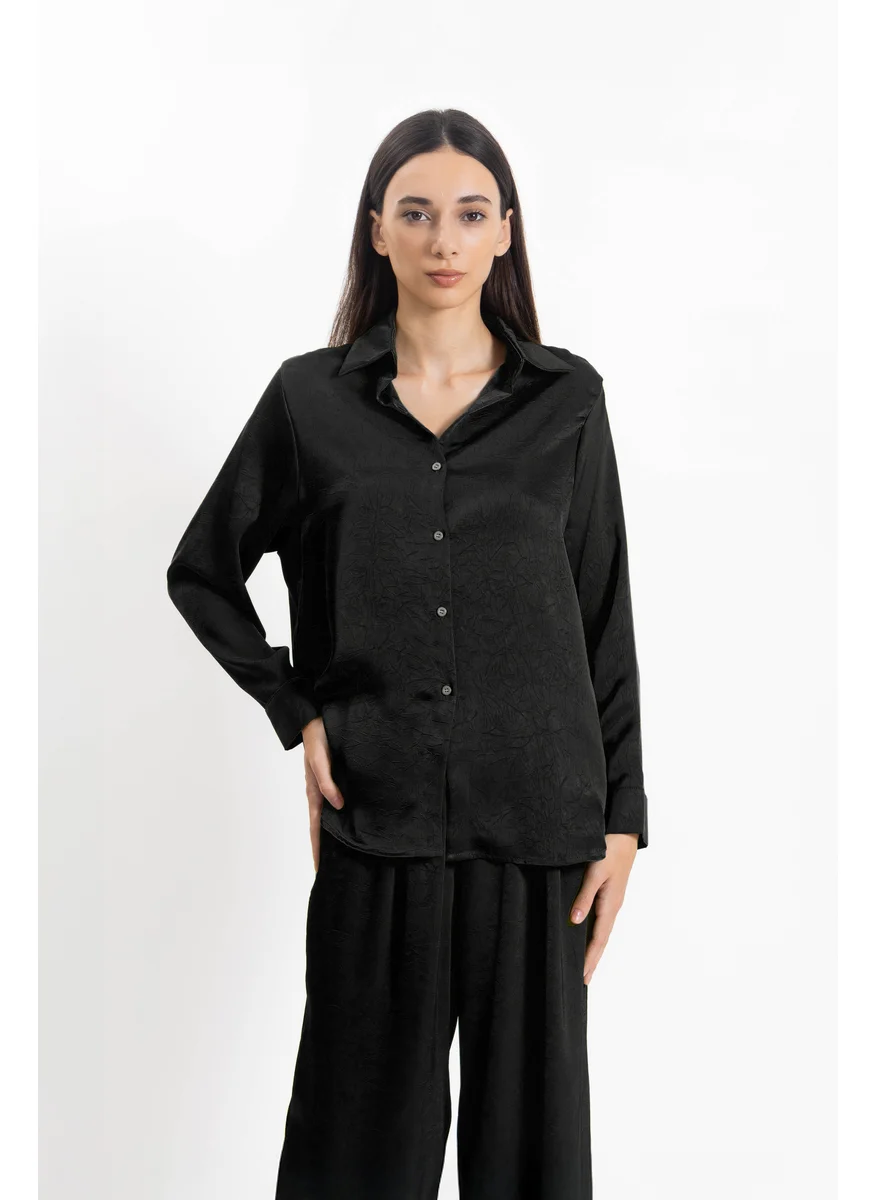 شايبس TEXTURED SATIN SHIRT SET