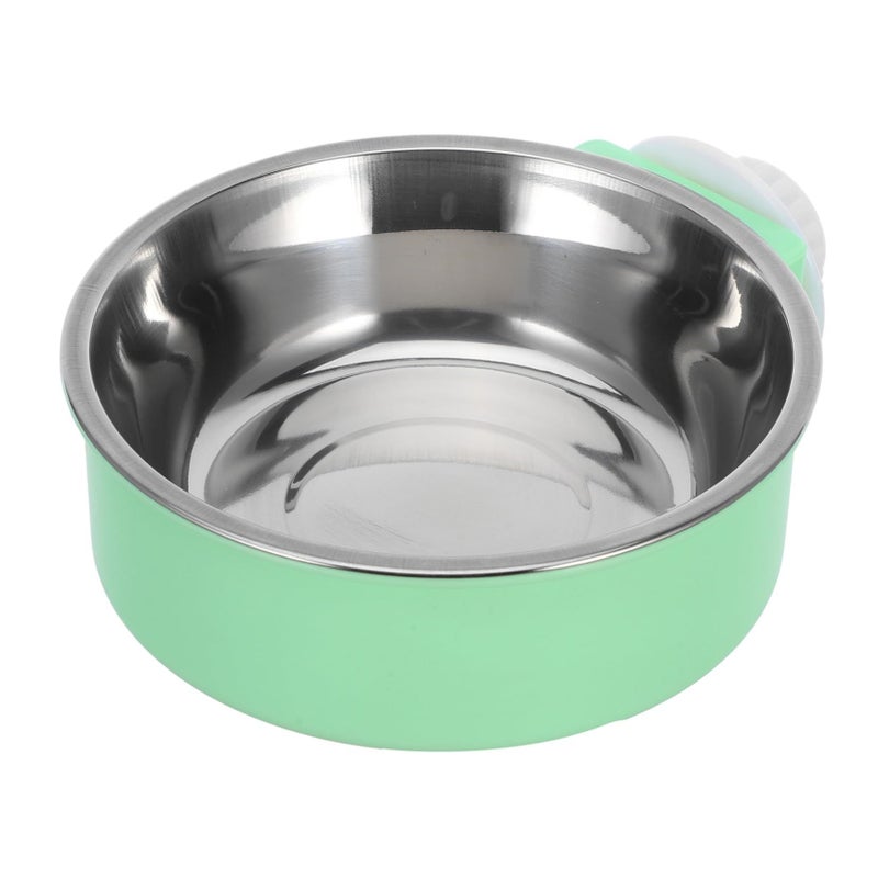 Stainless Steel Hanging Pet Bowl Non Tip Feeder Small Green Easy Clean Indoor Use - Image 2