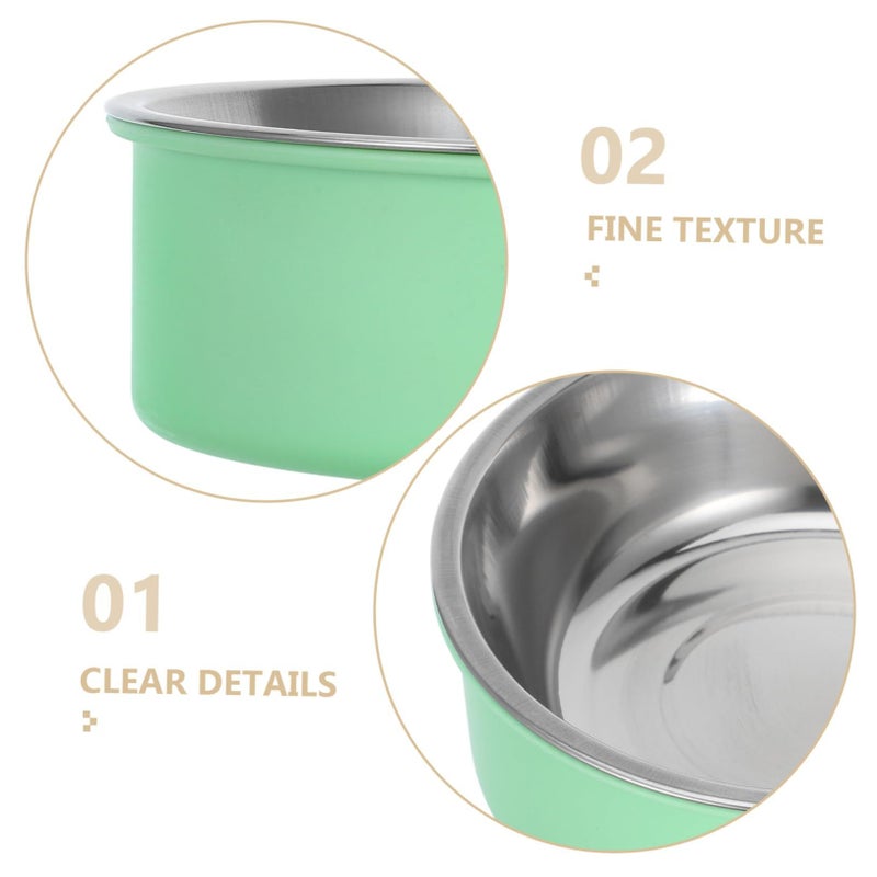 Stainless Steel Hanging Pet Bowl Non Tip Feeder Small Green Easy Clean Indoor Use - Image 3