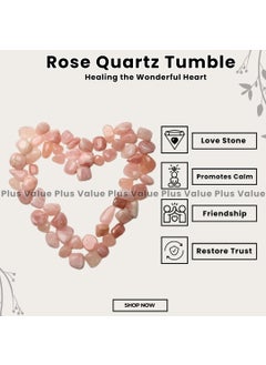Plus Value Plus Value Rose Quartz Tumbled Stone Pebbles Reiki Healing Aura Chakra 100grams jute bag  - Image 2