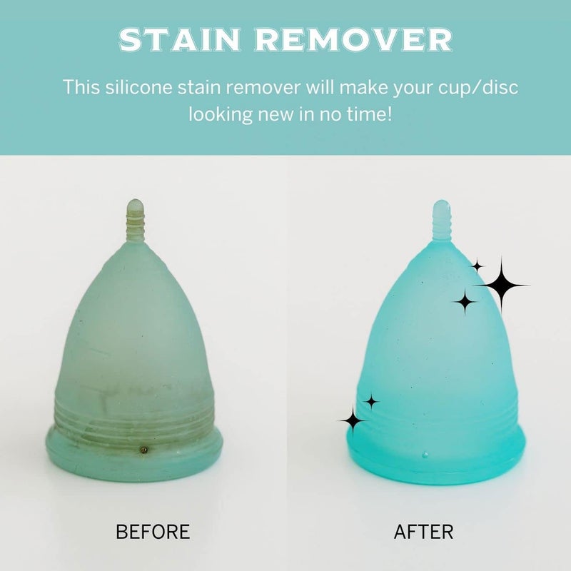 Pixie Cup Menstrual Cup & Disc Cleaner Essentials - What Cup & Disc Owners Need - Feminine Wash, Sanitizer Spray & Dust for Quick Sterilizer, 20 Wipes, Stain Remover & Lube for Easy Insertion for Period Cups - Image 4